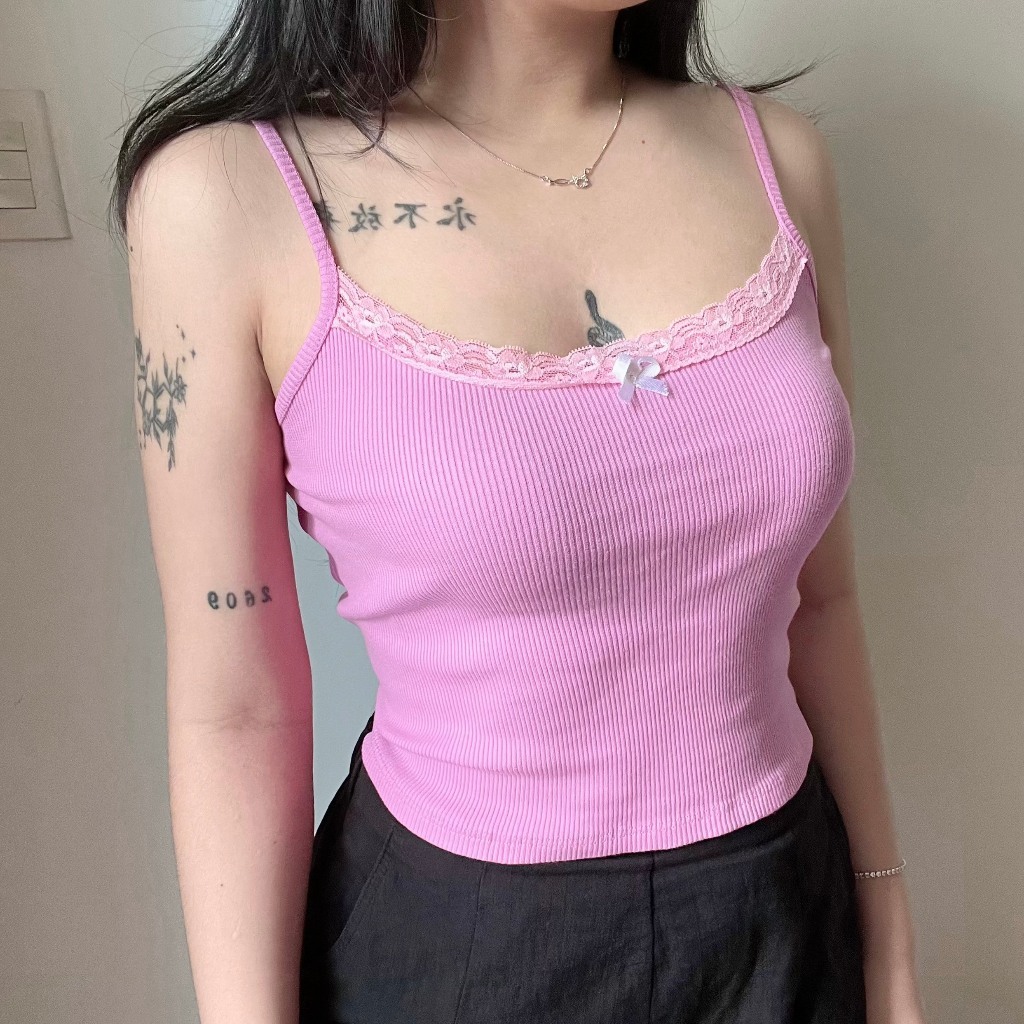 Amiclothes2_Áo Hai Dây Nữ Phối Ren Thời Trang Mùa Hè Ngọt Ngào Cho Nữ | BigBuy360 - bigbuy360.vn