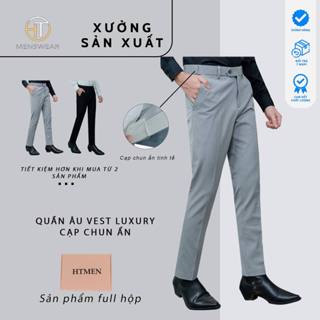 Quần âu vest cạp chun ẩn Luxury, Chất vải cotton chuẩn co giãn 4 chiều Thời trang nam HT Menswear Pants