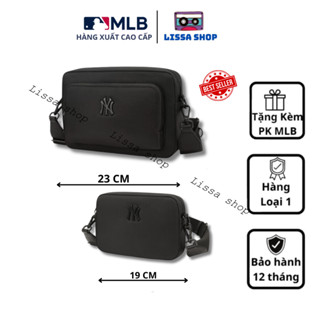 [SIÊU CẤP] Túi đeo chéo NY phom hộp chữ nhật full đen logo kim loại cao cấp cho cả nam và nữ