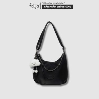 Faya - Túi xách T2143 da mềm đeo chéo phối dây charm bông