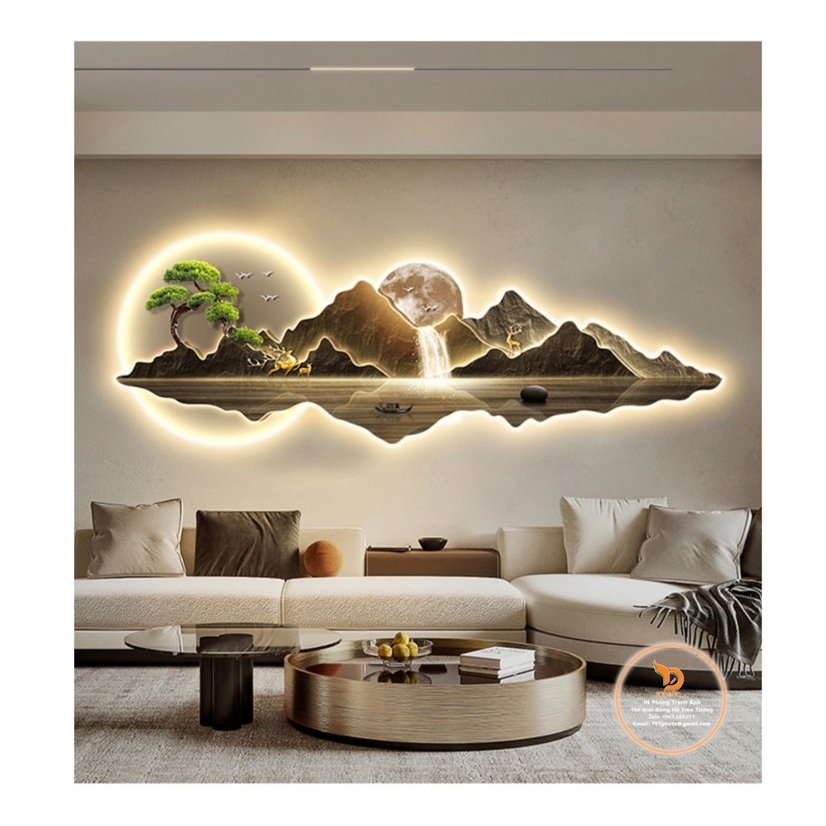 Tranh Điện LED Thiết kế mới lạ có điều khiển LED từ xa treo tường phòng khách, phòng ngủ, nơi nghỉ dưỡng cao cấp..