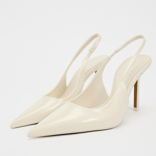 Giày Zr Slingback trơn mũi nhọn
