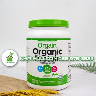 Đạm thực vật hữu cơ không chất làm ngọt - ORGAIN - Date: 2/2025 - Nhà hữu cơ