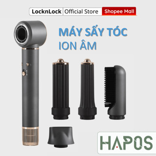 Máy sấy tóc ION âm tạo kiểu LocknLock Chính hãng, 5 loại đầu sấy, giảm xơ rối Multi Hair Dryer ENA426GRY- HAPOS OFFICIAL
