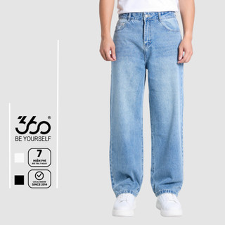 Quần jeans nam ống suông màu xanh denim trẻ trung 360Boutique form dáng trẻ trung - QJDTK502