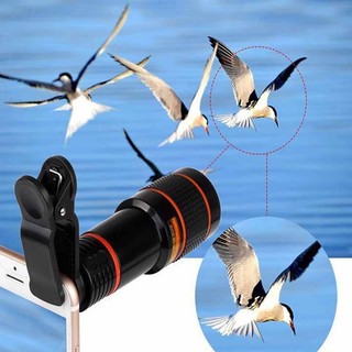  LENS TELE ZOOM 12X GĂN ĐIỆN THOẠI TẶNG 1 ĐÈN LED CẮM CỔNG USB 