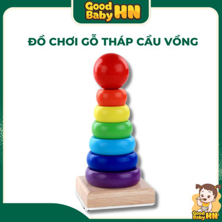 Đồ chơi tháp cầu vồng bằng gỗ cho bé (size nhỏ)