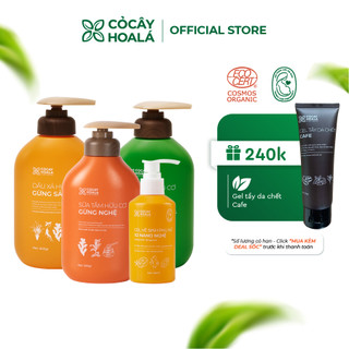  Dầu Gội Xả Hữu Cơ Gừng Sả, Sữa Tắm Gừng Nghệ, Dung Dịch Vệ Sinh X2 Nano Nghệ Cocayhoala