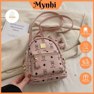 Balo mini balo nữ da sần in hoạ tiết gấu dễ thương phù hợp mọi lứa tuổi SMN703