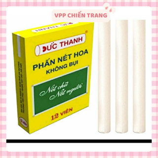 Set 2 Hộp phấn trắng phấn màu 12 viên không bụi Đức Thanh không bụi độ mịn cao viết nét thanh nét đậm trang trí bảng 
