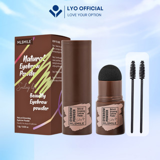 Bộ phấn kẻ chân mày MLSMILE phấn phủ chân tóc, Bộ phấn trang điểm lông mày 2in1 tặng cọ chải và 10 khuôn kẻ mày