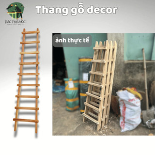 Thang gỗ tự nhiên FUTURECHOICE chắc chắn, thang trang trí nhà, decor quán ăn , nhà cửa