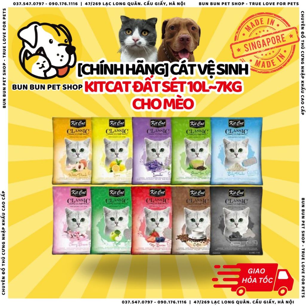 CÁT VỆ SINH KITCAT ĐẤT SÉT 10L~7KG CHO MÈO