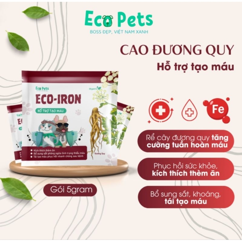 ECO IRON ( Eco-Iron ) gói 5g của Ecopets - Hỗ trợ bổ sung máu cho chó và mèo