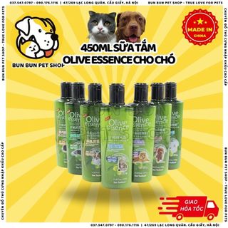 Sữa tắm cho chó Olive Essence 450ml poodle, lông trắng, mèo - Sữa tắm chó mèo