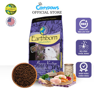 Thức ăn chó con và chó mẹ earthborn puppy vantage - nhập khẩu mỹ, thức ăn dạng hạt cho chó bổ sung dinh dưỡng