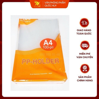 Bìa lá hở 2 cạnh a4, tập 100 cái , plus - vpp quốc huy
