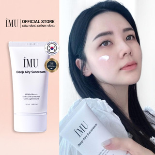 Kem Chống Nắng Nâng Tone Dưỡng Ẩm Vật Lý Quang Phổ Rộng Dành Cho Da Khô iMU Deep Airy Suncream SPF50+ PA++++ 50ml
