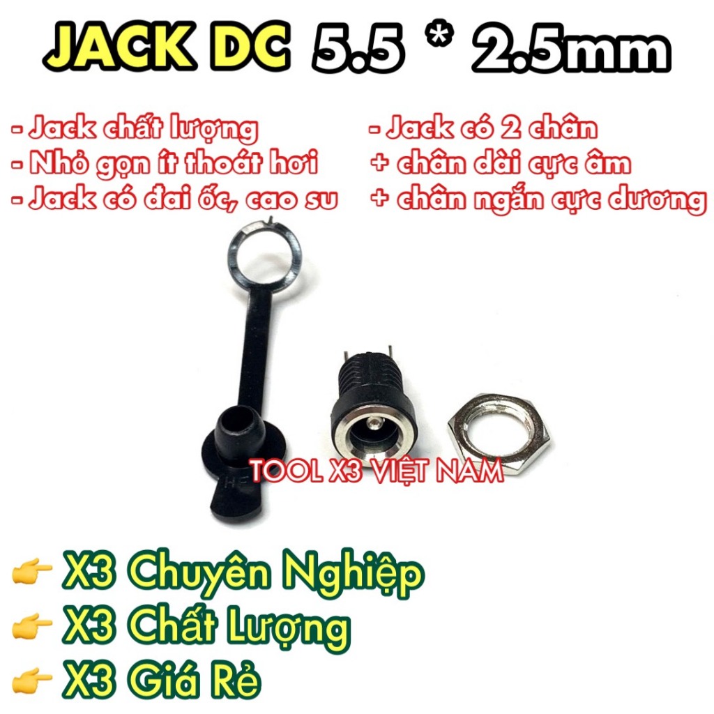 [5525] Jack DC 5.5*2.5mm loại tốt (ToolVN)