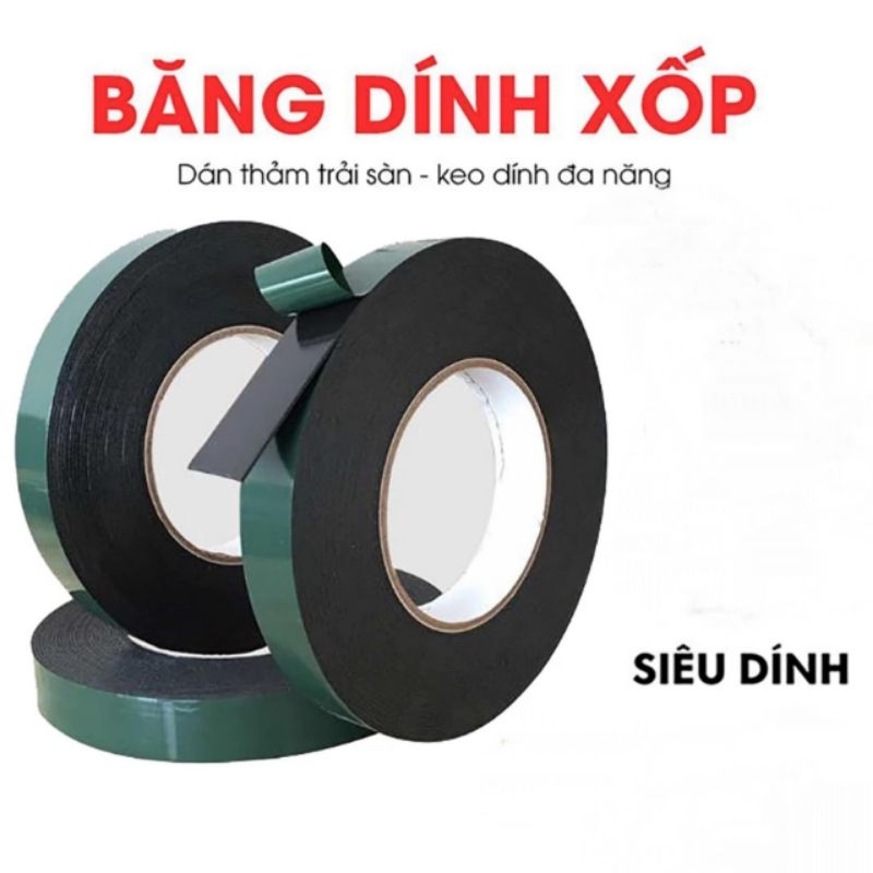 10 CUỒN KEO XỐP 2 MẶT XANH ĐEN