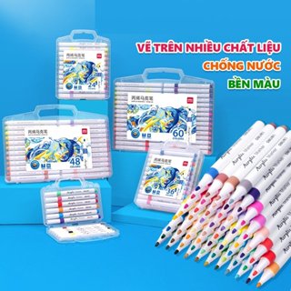  Bút Sơn Acrylic Marker Ngòi Nét Nhỏ Deli C189-60 48 36 24 12 màu - Vẽ Trên Mọi Chất Liệu Tô Màu DIY Vẽ Giày Vải gỗ .. 