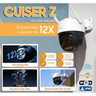 Camera Wifi quay quét zoom IPC-S7DP-5M0WEZ IMOU Cruiser Z 3K 5MP Zoom 12x siêu nét xoay 360 AI 