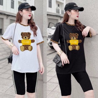 Đồ Bộ Thời Trang Form Rộng Phối Họa Tiết Thun Cotton Thái Shop Cao Kiều Tiên Đủ Size