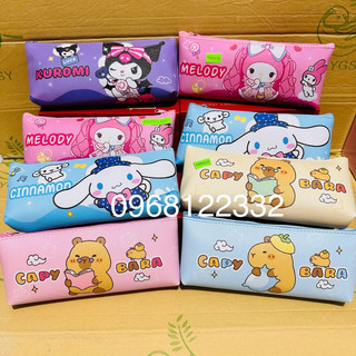 Hộp bút vải 77-55, 77-00 ví vải đựng bút hình kuromi, capybara