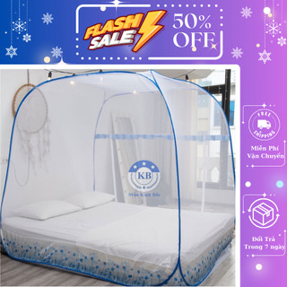 Màn Chụp Tự Bung Đỉnh Vuông Kinh Bắc - Mẫu Mùng chống muỗi gấp gọn tiện lợi - Đa Kích thước