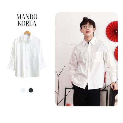 Áo Sơ Mi Trắng Form Rộng Dài Tay MANDO Chất Liệu Vải Cotton Thoáng Mát Phong Cách Hàn Quốc Thời Trang Nam MANDO SMD147