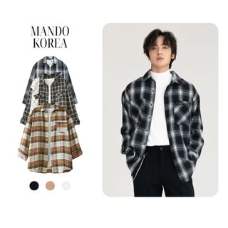 Áo Sơ Mi Caro Nam MANDO Form Rộng Sơ Mi Flaner Chất Vải Dạ Mỏng Áo Kẻ Nhiều Màu Basic Thời Trang Hàn Quốc SHT005