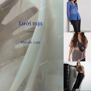 [Vải MM] (250) (Giá 0.5m) Vải Lưới Cotton Mịn Mềm, Co Giãn 2c Lên Đầm, Váy, Set Bộ, Áo Dài Cần Lót