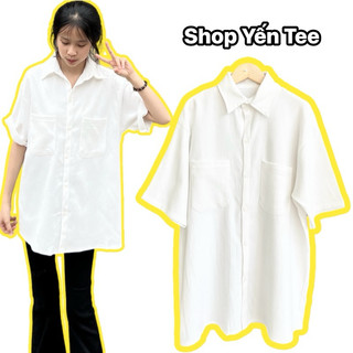 ( Chất Đẹp ) Áo sơmi tay lỡ 2 túi vải nhung không nhăn , sơmi đi học, sơmi đi chơi