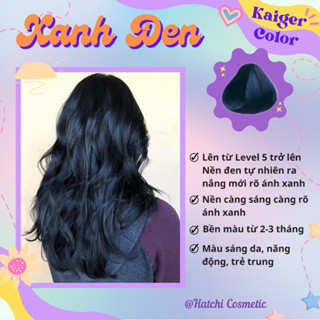 Thuốc Nhuộm Tóc Màu XANH ĐEN, Xanh Than, Xanh Dương Đen Không Tẩy | Kaiger Colour