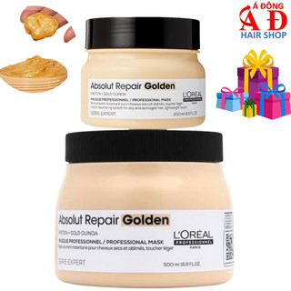 Hấp dầu nhũ vàng phục hồi tóc hư tổn l'oréal gold absolut repair "golden" mask