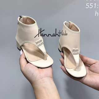 Giày boot da cao gót xỏ ngón cổ cao sành điệu cho bé size 25-36, giày sandal cao gót sang chảnh cho bé hannah kids