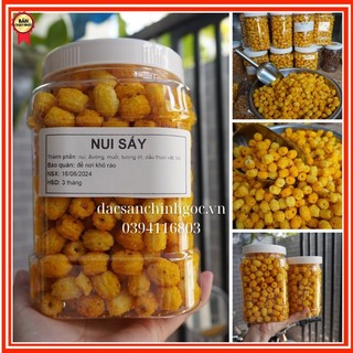 Nui chiên giòn, nui sấy giòn vị cay bơ tỏi ớt hộp 100g/250g/500g