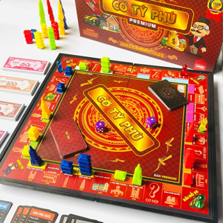 Bộ Cờ Tỷ Phú Premium Full NAM CHÂM Foxi cao cấp thẻ tiền cắt sẵn dày cán màng 2 lớp siêu bền đẹp xịn