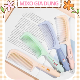 Lược Chải Đầu Tóc Bằng Nhựa Tay Cầm Silicon 4 Màu Pastel Họa Tiết Xinh Xắn Dễ Thương MIXO 14