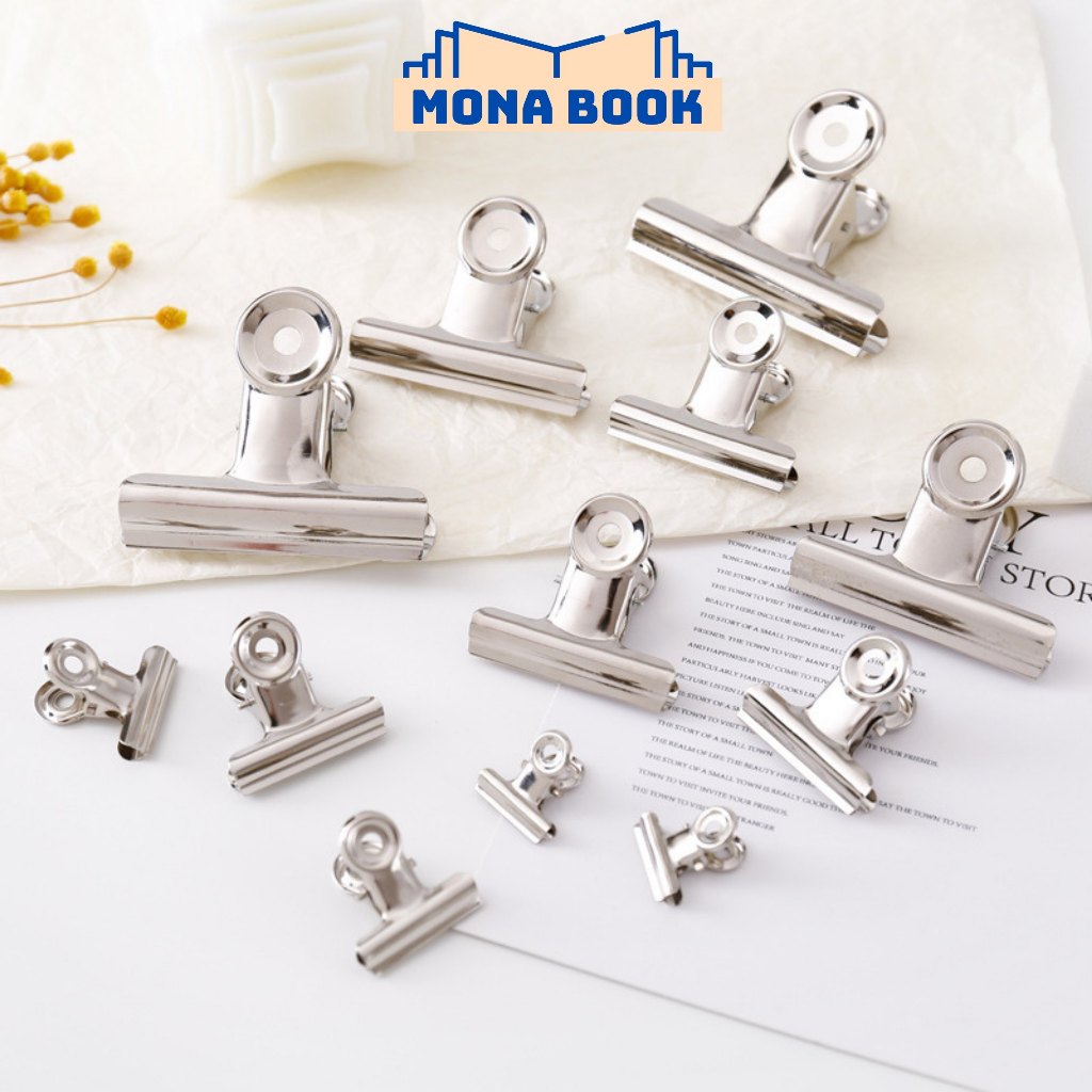 Kẹp giấy A4, kẹp tài liệu cỡ lớn, ghim kẹp ghi chú nhiều cỡ bằng sắt inox đa năng siêu bền