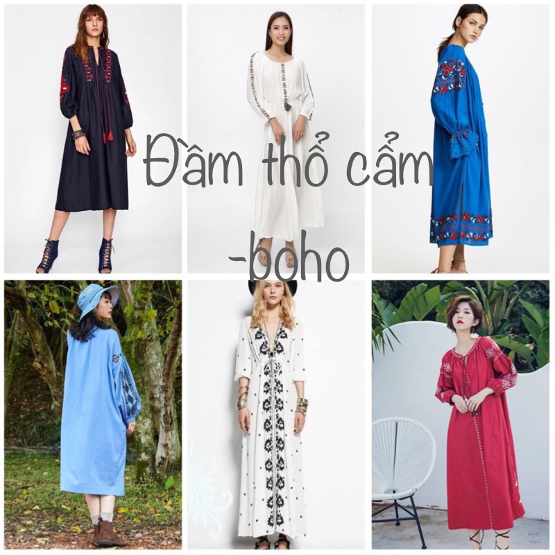 {2hand}  Đầm Thổ Cẩm-boho