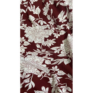 2m x 1m5 vải lụa Nhật nền đỏ đô hoa sang chất vải mềm mát