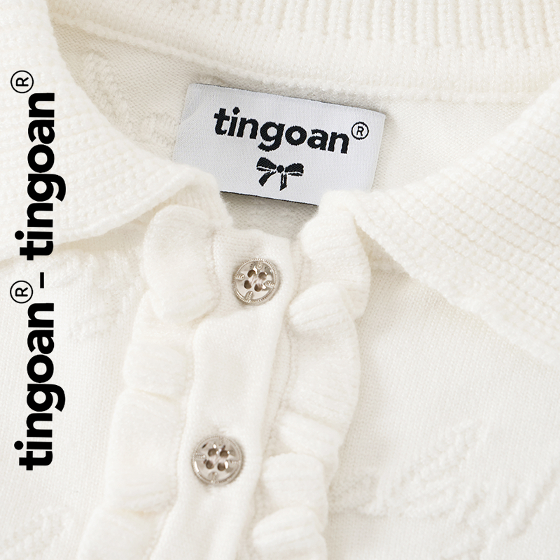 TINGOAN® - Áo len cổ bẻ dáng lửng vân in chìm baby TRẮNG BERRIES TOP/WH PHIÊN BẢN MỚI NHẤT 2025 | BigBuy360 - bigbuy360.vn