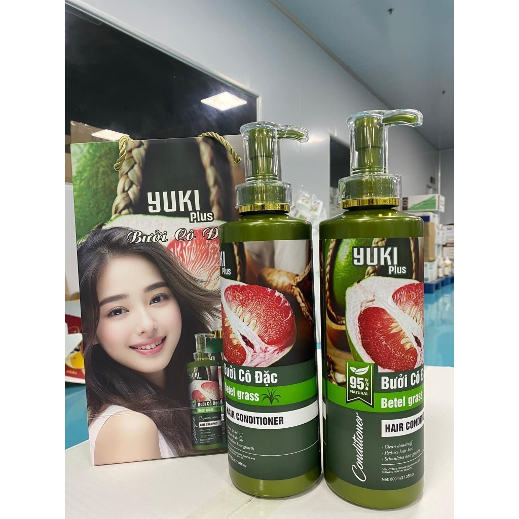 Dầu gội xả Yuki Bưởi Cô Đặc 800ml/ 2000Ml chống rụng tóc, phục hồi tóc mềm mượt