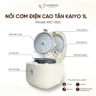 Nồi Cơm cao tần IH Kaiyo size 1L KRC-050 hãng Nhật Bản- công suất 700W- 8 chức năng nấu- bảo hành 24 tháng