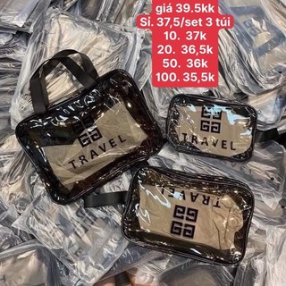 Set 3 túi đựng mỹ phẩm trong suốt cao cấp
