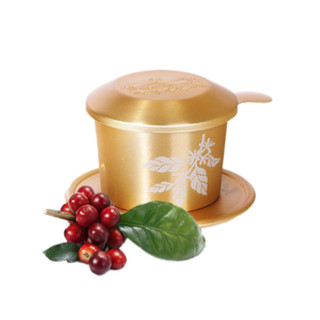Phin Nhôm Trung Nguyên King Coffee Vàng Hoa Văn Cao Cấp