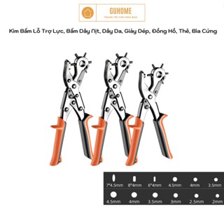 Kìm Bấm Lỗ Dây Nịt, Bấm Dây Da Đồng Hồ,Thắt Lưng, Giày Dép, Bìa Cứng, Thẻ Nhựa 6 Lỗ, Trợ Lực Giảm 70% Lực Bấm