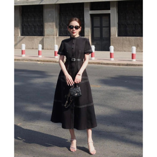 Đầm dáng A thiết kế “ Kalila “ cổ trụ sang chảnh tiểu thư by EM CHIC