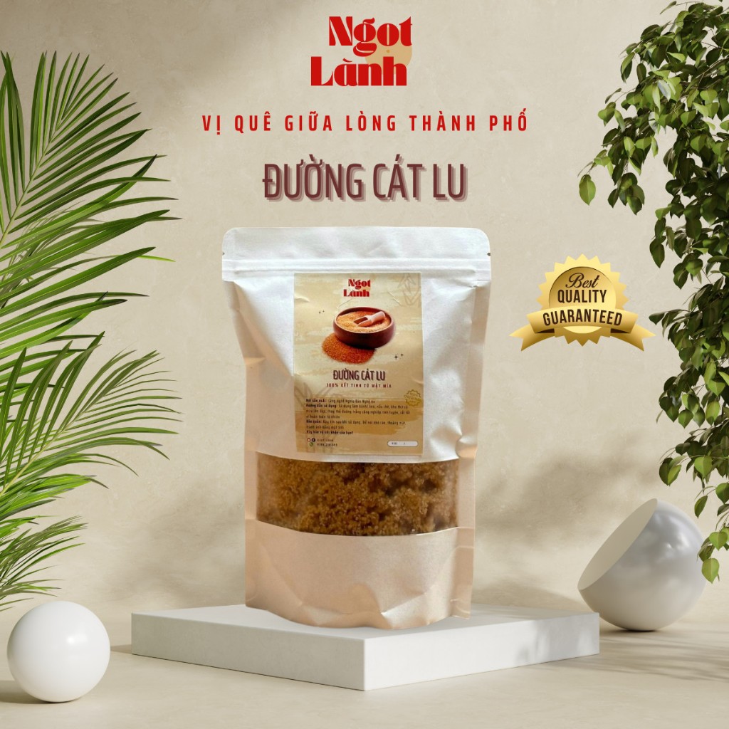 Đường Cát Lu 1KG, Đường Cát Hoa Mơ, Đường Cát vàng, Đường Phèn Non Kết Tinh 100% từ Mật Mía Nguyên C